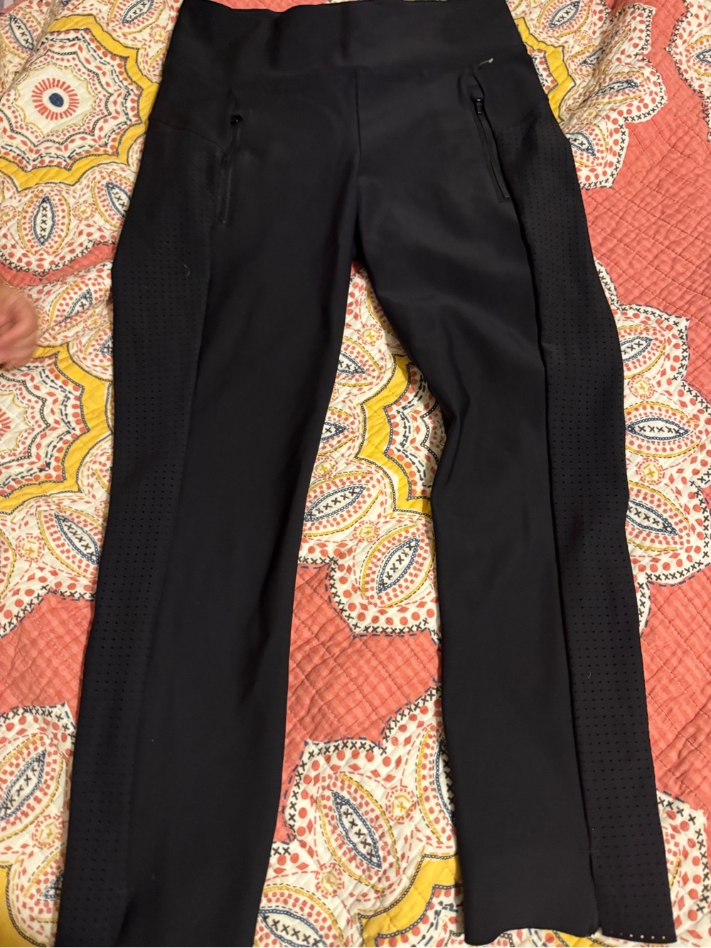 Athleta Black Perforated Side-Panel Leggings